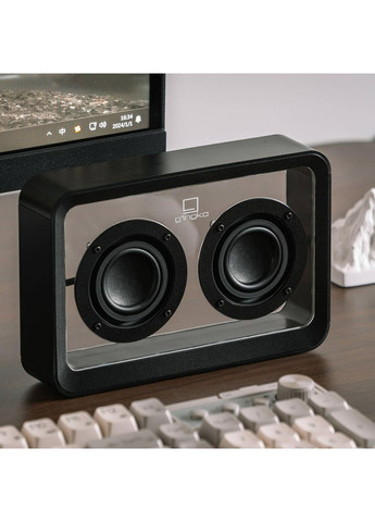 Портативная беспроводная колонка с Bluetooth, с подсветкой, басом и USB-C зарядкой, Прозрачно-Черная Gingko (365721895)