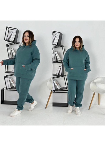 Костюм двойка тринитка на флисе,брюки и кофта с капюшоном и карманами. Україна (361021956)