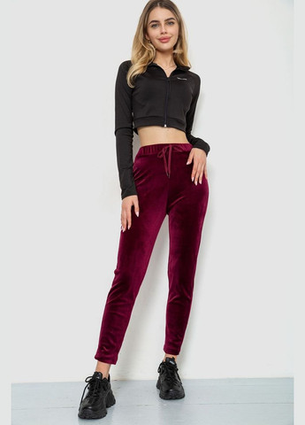 Спорт штани жіночі велюрові, колір бордовий, Ager (292131318)
