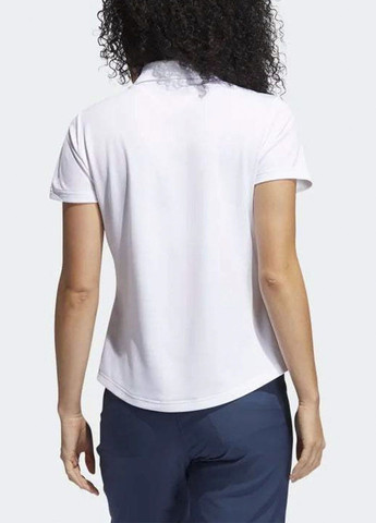 Белая женская футболка-спортивное поло performance primegreen golf polo shirt gt7926 adidas с логотипом