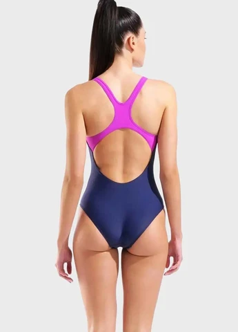 Комбінований літній купальник закритий для жінок kikko swimsuit swim pro back синій, рожевий Arena