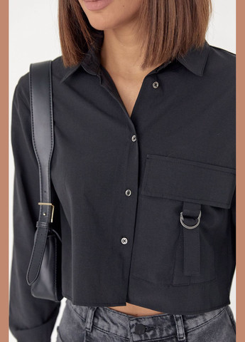 Укорочена жіноча сорочка з накладною кишенею 14444 Lurex (280910078)