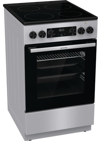 Электрическая плита gec5c41sg электрическая стеклокерамическая, 70л, 50x60см, дисплей, программатор, Gorenje