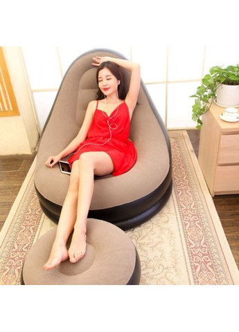Надувное кресло с пуфом для отдыха AIR SOFA велюровое No Brand (366238686)