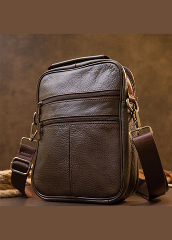 Кожаная сумка кросс боди мужская мессенджер через плечо коричневая 20436 Vintage (329196991)