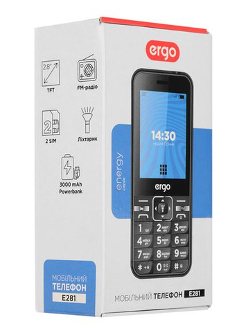 Мобільний телефон E281 Dual Sim Black Ergo (278367102)