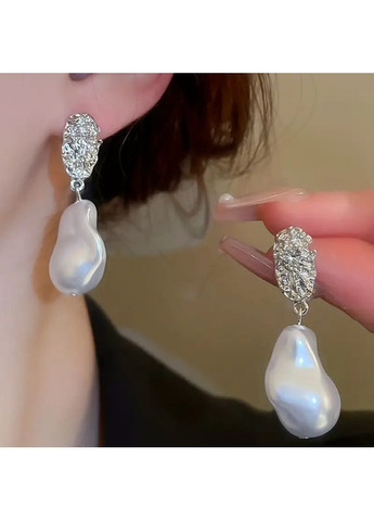 Сережки підвіски біжутерія No Brand барочна перлина (365268094)