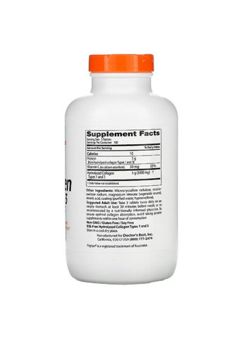 Колаген Типів 1&3 1000мг, Peptan,, 540 таблеток Doctor's Best (326055085)