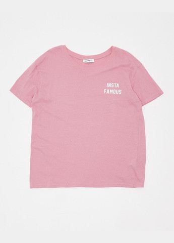Розовая футболка basic,розовый с принтом, Pink Woman