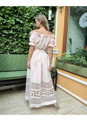 Рожева літня сукня льон органза 22042 рожева Tanita-Romario