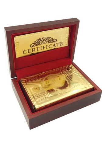 Набор игральных пластиковых карт для компании в золоте в подарочном сундуке 54 шт (1951425989) No Brand (328261626)