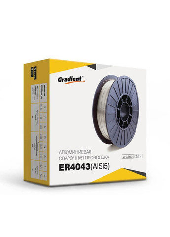 Сварочная проволока ER4043 (0.8 мм, 0.5 кг) алюминиевая на пластиковой катушке (20073) Gradient (295033956)