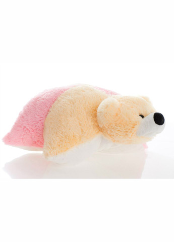 Подушкаіграшка Аліна ведмедик 45 см персиковий з рожевим Алина (280915631)