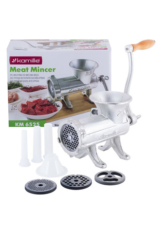 Мясорубка ручная чугунная с 3 насадками 25х12х18.5 см Kamille (317638730)