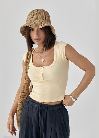 Приталена футболка на ґудзиках Lurex - (333339868)