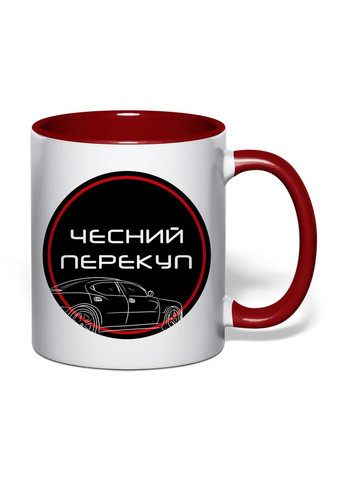 Чашка з друком "Чесний перекуп" 330 мл (колір бордовий) (34407) No Brand (369798413)