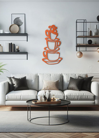 Сучасна картина на кухню, декоративне панно з дерева "Добра кава ", стиль мінімалізм 95х48 см Woodyard (291842840)