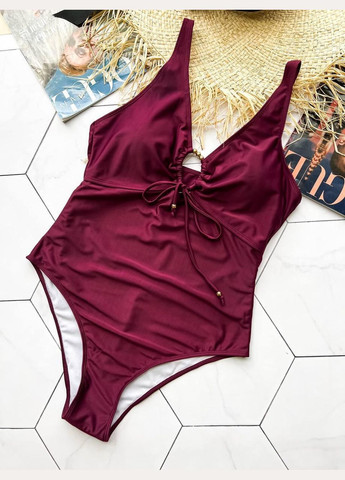 Фиолетовый летний купальник sw1377 (сплошной фиолет) слитный Ghazel