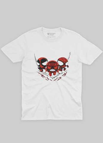 Біла демісезонна футболка для хлопчика з принтом супергероя - людина-павук (ts001-1-whi-006-014-069-b) Modno