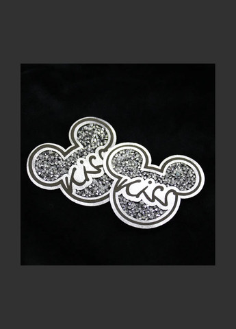 Нашивка з акриловим камінням "Kiss" d = графітового кольору (4869) No Brand (335812334)