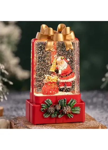 Новогодний ночник XMAS Подарунок WDL-25010A в форме коробки с блестками Digital (408383648)