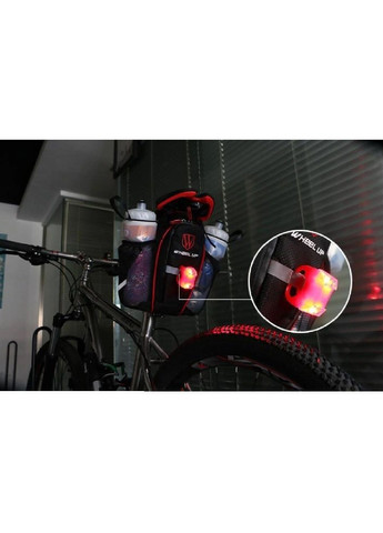 Велосумка сумка бардачок водонепроникна на велосипед з кишенями для пляшок 26х8,8 см (476376-Prob) Чорна з червоним Unbranded (280801074)
