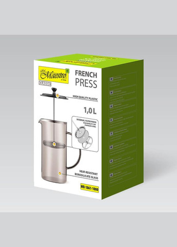 Френч-пресс для чая и кофе 1 л (MR-1861-1000) Maestro (334008776)