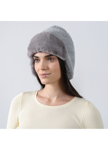 Шапка ушанка женская ангора серая ДЕМА LuckyLOOK 581-197 (367991992)