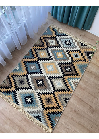 Бавовняний плетений двосторонній килим Shana Zummi120Х180 см Синій No Brand (371739150)