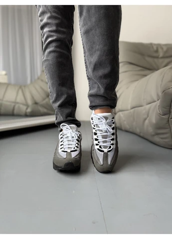 Белые летние кроссовки nike air max 95 dark grey white найк аир макс 95 No Brand