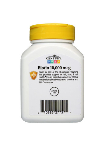 Біотин, Biotin,, 10000 мкг, 120 таблеток 21st Century (364312445)