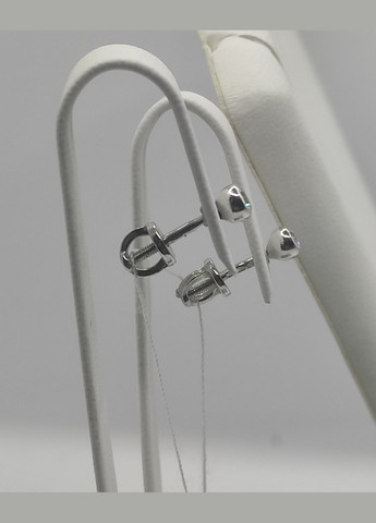 "Срібні пусети-цвяшки з родієвим покриттям" Shiny 54088 No Brand (331145384)