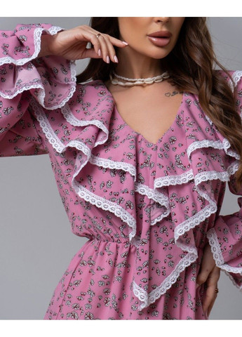 Розовое повседневный платье 14590 xl розовый ISSA PLUS