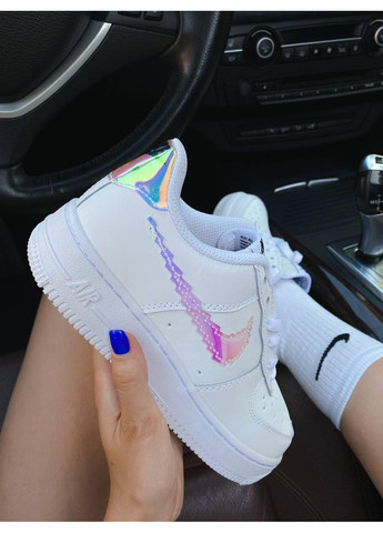 КРОССОВКИ ЖЕНСКИЕ NIKE AIR FORCE 1 WHITE COLORS НАЙК АИР ФОРС 1 ПРЕМИУМ No Brand белые демисезоны (367171414)