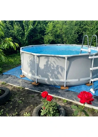 26716 (Діаметр 366 x Висота 99 см) Каркасний басейн Prism Frame Pool зі сходами та насосом Intex (390034358)