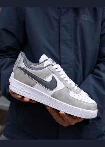 Серые всесезонные кроссовки Vakko Nike Air Force White Silver
