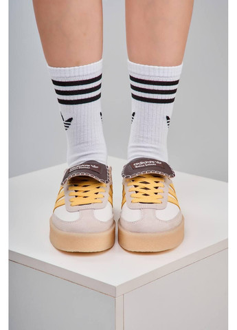 Бежевые демисезонные кроссовки мужские adidas samba platform wales bonner beige адидас самба No Brand