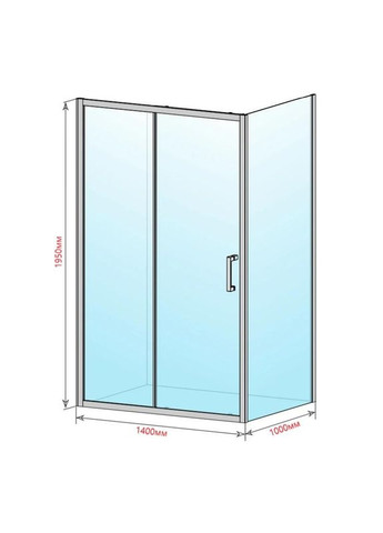 Душова кабіна A-517B Black Matt 140х100х195 розсувна, скло прозоре Dusel (328596779)