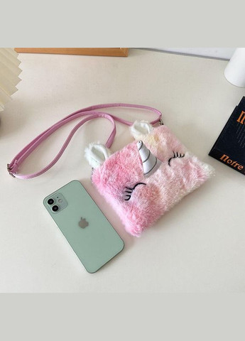 Детская сумка для девочки подарок сумочка пушистая Единорог розовая PRC (264913971)