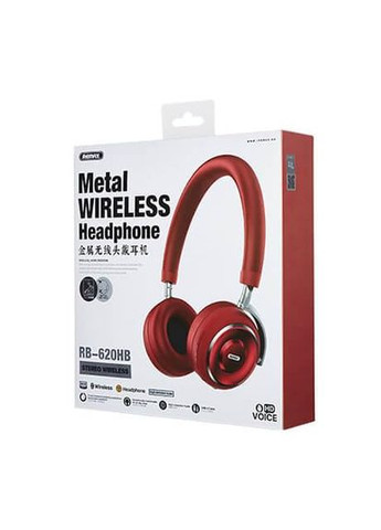 Наушники Bluetooth RB620HB Wireless Stereo Headphone до 18 часов красные Remax (293346075)