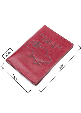 Женская обложка на военный билет из глянцевой кожи Карта GRANDE PELLE бордовая (sku_16779) No Brand (327820489)