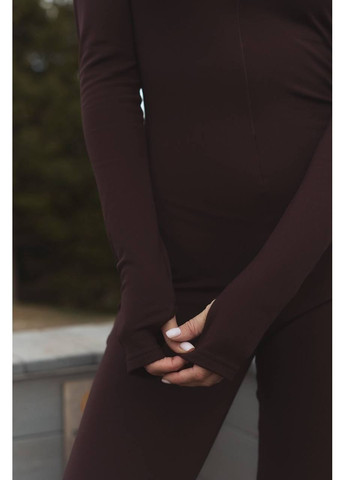 Жіночий приталений комбінезон на флісі MonCher комбінезон-брюки коричневий повсякденний