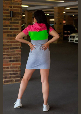 Серое спортивное, повседневный, кэжуал женское платье-футболка платье-футболка No Brand