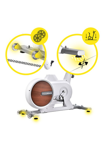 Велотренажер спиннинговый (спинбайк) Eliza White/Grey Cornix SB-ELIZA-WG (341529159)
