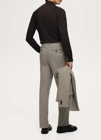 Бежевые классические демисезонные брюки H&M