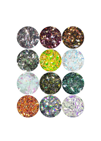 Декор для ногтей мерцающие кристаллы звездочки 12 цветов (GC83) No Brand (302722439)