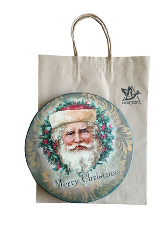 Декор для дому та подарунок для друзів на День подяки. Дерев'яна дошка із зображенням Санта-Клауса Handmade (308071295)