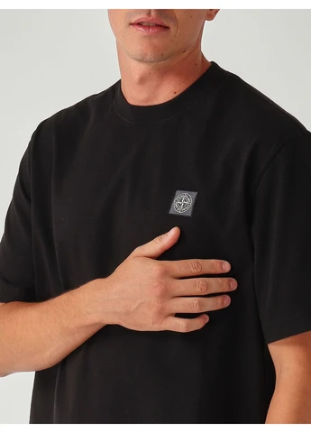 Чорна футболка logo patch black k2s152100025s0115-v0029 Stone Island