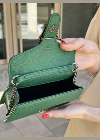 Женская маленькая сумка зеленая клатч на цепочке кросс-боди с подковой через плечо No Brand (299279295)