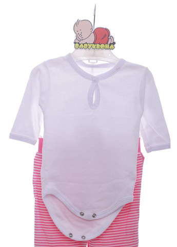 Рожевий демісезонний комплект кофта, повзунки, боді та шапочка для дівчинки трикотажний baby bear рожевий 62 см (42601) BABYKROHA